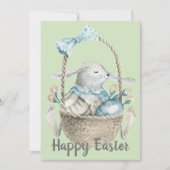 水彩バニー&エッグバスケットイースター シーズンカード (正面)