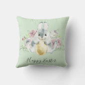 水彩バニー&フラワーイースター クッション (裏面)