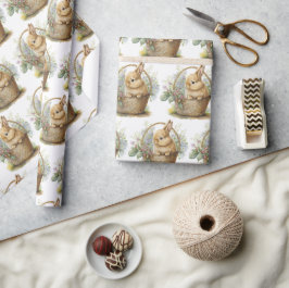 水彩バニー ラッピングペーパー