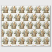 水彩バニー ラッピングペーパー (フラット)