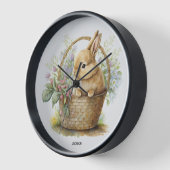 水彩バニー 壁時計 (傾斜)