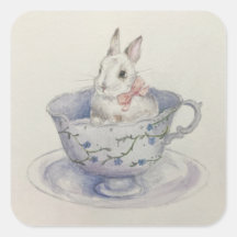 水彩バニーinフローラティーカップ