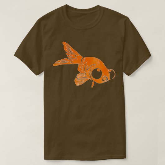 水彩バブル眼金魚 Tシャツ (デザイン正面)
