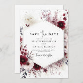 水彩バユニークルガン結婚ディ セーブザデート (正面/裏面)