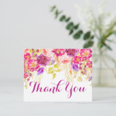 水彩バラあじさいフローラサンキューカード サンキューカード (スタンド正面)