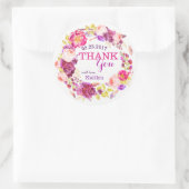 水彩バラあじさいフローラリースありがとう ラウンドシール (バッグ)