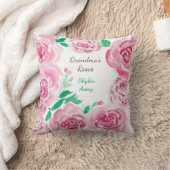 水彩バラおばあちゃんのガーデン装飾用クッション クッション (ブランケット)