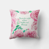 水彩バラおばあちゃんのガーデン装飾用クッション クッション (裏面)