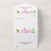 水彩バラすべて1つの結婚式招待状 オールインワン招待状 (外側)