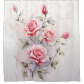 水彩バラつる植物エレガンス シャワーカーテン (正面)