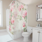 水彩バラつる植物エレガンス シャワーカーテン (インサイチュ)