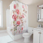 水彩バラつる植物エレガンス シャワーカーテン (インサイチュ)