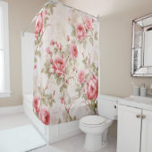 水彩バラつる植物エレガンス シャワーカーテン (インサイチュ)