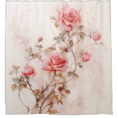 水彩バラつる植物エレガンス シャワーカーテン (正面)