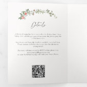 水彩バラつる植物バードシックすべて結婚のワンズ 三つ折り招待状 (内部最初)