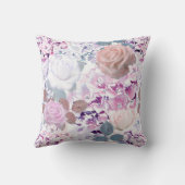 水彩バラとアジサイ。 クッション (裏面)