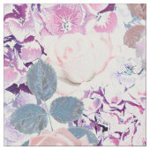 水彩バラとアジサイ。 ファブリック (クローズアップ)