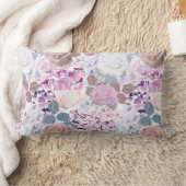 水彩バラとアジサイ。 ランバークッション (ブランケット)