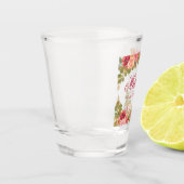 水彩バラとグリッターメイド・オブ・オーナー（花嫁付き添い人） ショットグラス (左)