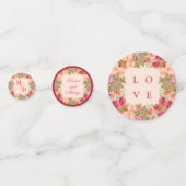 水彩バラとグリッター披露宴表 コンフェッティ (正面)