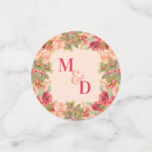 水彩バラとグリッター披露宴表 コンフェッティ (スモール正面)