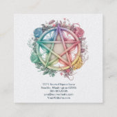水彩バラとペンタグラム スクエア名刺 (裏面)