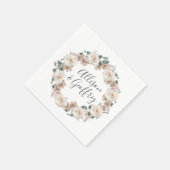 水彩バラとランパーソナライズされた結婚ズ スタンダードカクテルナプキン (角)