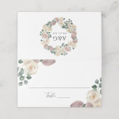 水彩バラとランパーソナライズされた結婚ズ プレイスカード (外部開封)