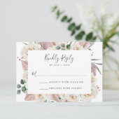 水彩バラとラン結婚ス 出欠カード (スタンド正面)