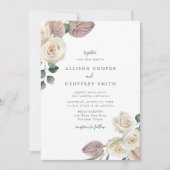 水彩バラとラン結婚ス 招待状 (正面)