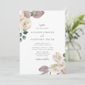 水彩バラとラン結婚ス 招待状 (スタンド正面)