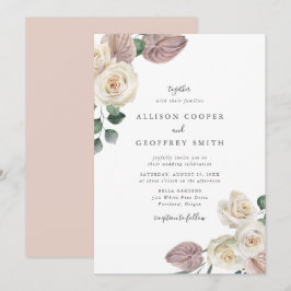 水彩バラとラン結婚ス 招待状