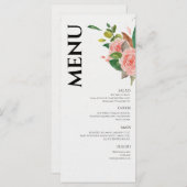水彩バラと結婚葉 メニュー (正面/裏面)