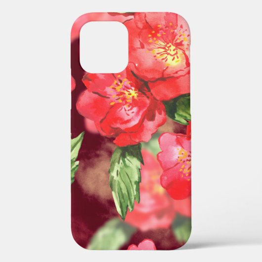水彩バラと緑のCase-Mate iPhoneケース Case-Mate iPhoneケース (裏面)