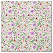 水彩バラと花模様パターン ファブリック (見本)