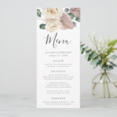 水彩バラと蘭結婚のメニューカード メニュー (スタンド正面)