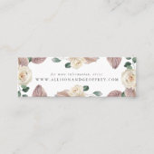 水彩バラと蘭結婚のWebサイトカード スキニー名刺 (正面)