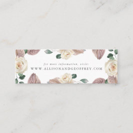 水彩バラと蘭結婚のWebサイトカード スキニー名刺