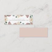 水彩バラと蘭結婚のWebサイトカード スキニー名刺 (正面/裏面)