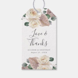 水彩バラと蘭結婚式の引き出物 ギフトタグ