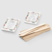 水彩バラと蘭結婚式 プログラム ハンドファン (組立なし)