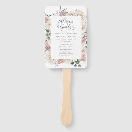 水彩バラと蘭結婚式 プログラム ハンドファン