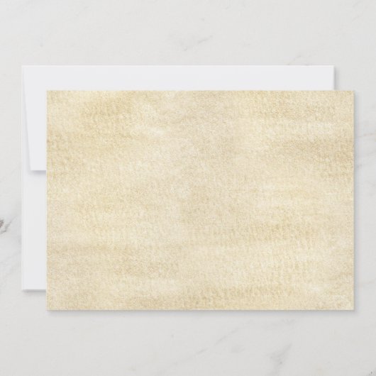 水彩バラと金ゴールドベビーガールシャワー 招待状 (裏面)