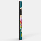 水彩バラのピンクとクリームのティール（緑がかった色） Case-Mate iPhoneケース (裏面/右)