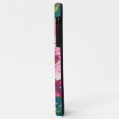 水彩バラのピンクとクリームのティール（緑がかった色） Case-Mate iPhoneケース (裏面/左)