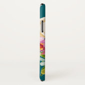 水彩バラのピンクとクリームのティール（緑がかった色） Case-Mate iPhoneケース (裏面/右)