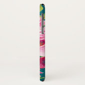 水彩バラのピンクとクリームのティール（緑がかった色） Case-Mate iPhoneケース (裏面/左)