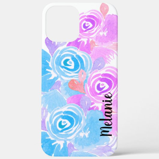 水彩バラの葉のモノグラムデザイン Case-Mate iPhoneケース (裏面)