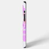 水彩バラの葉のモノグラムデザイン iPhoneケース (左側面)