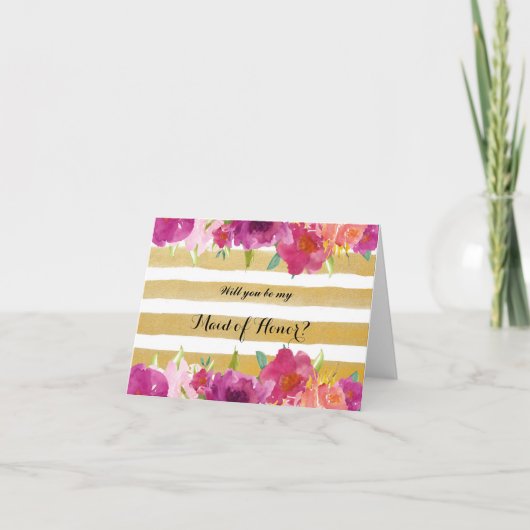 水彩バラは私の花嫁カード 招待状 (正面)